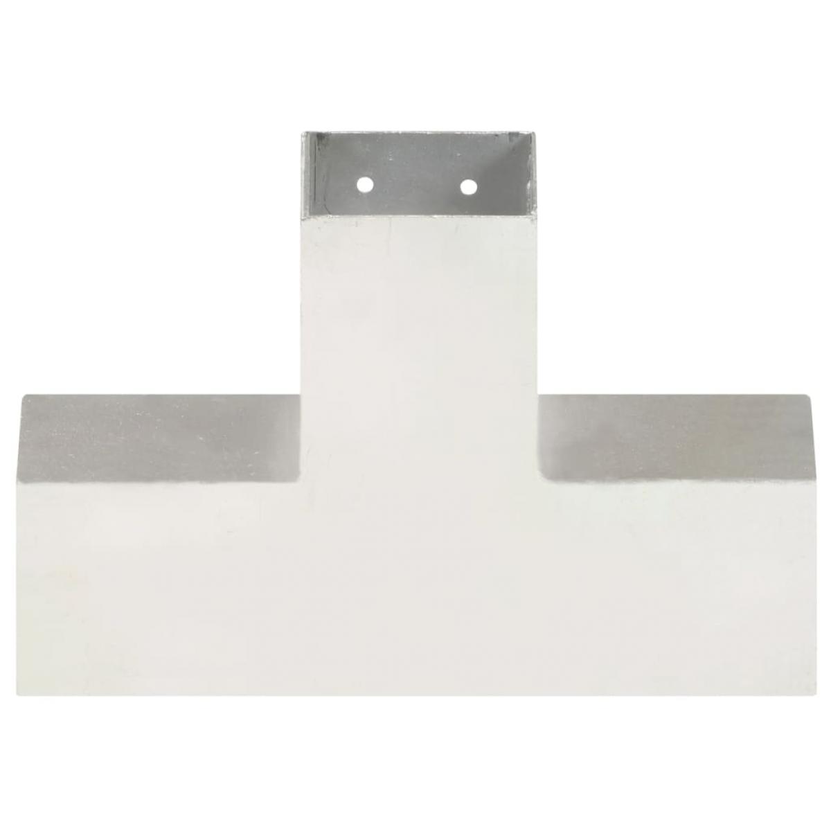 Conector de postes en forma de X metal galvanizado 81x81 mm