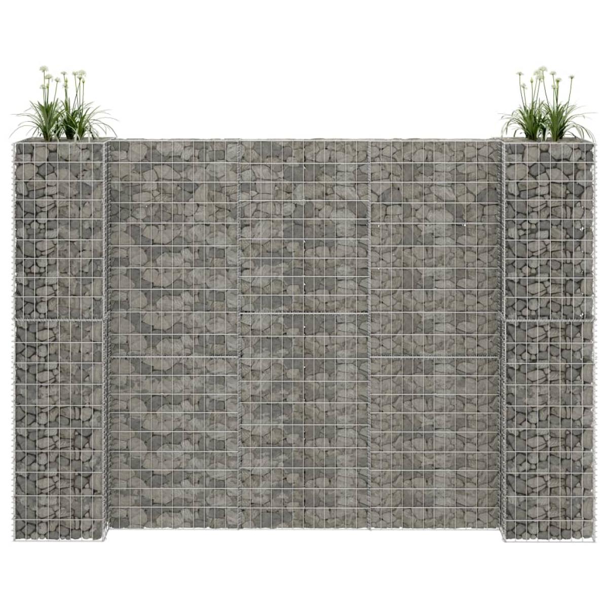 Jardinera de gaviones forma de H alambre de acero 260x40x180 cm