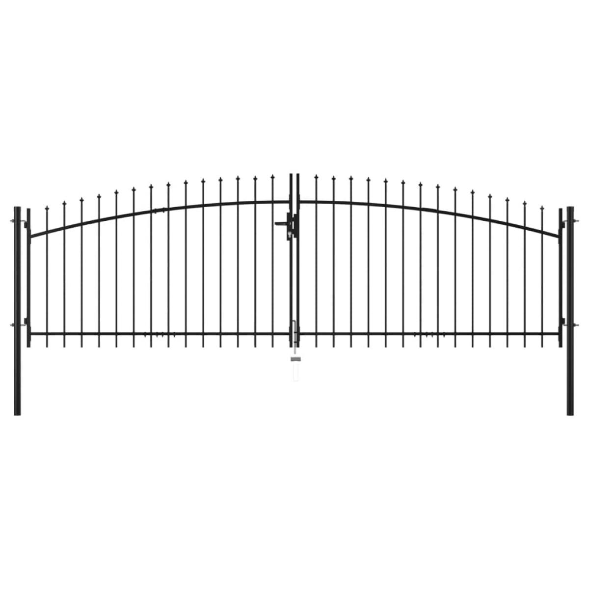 Puerta doble para valla con puntas de lanza 400x200 cm