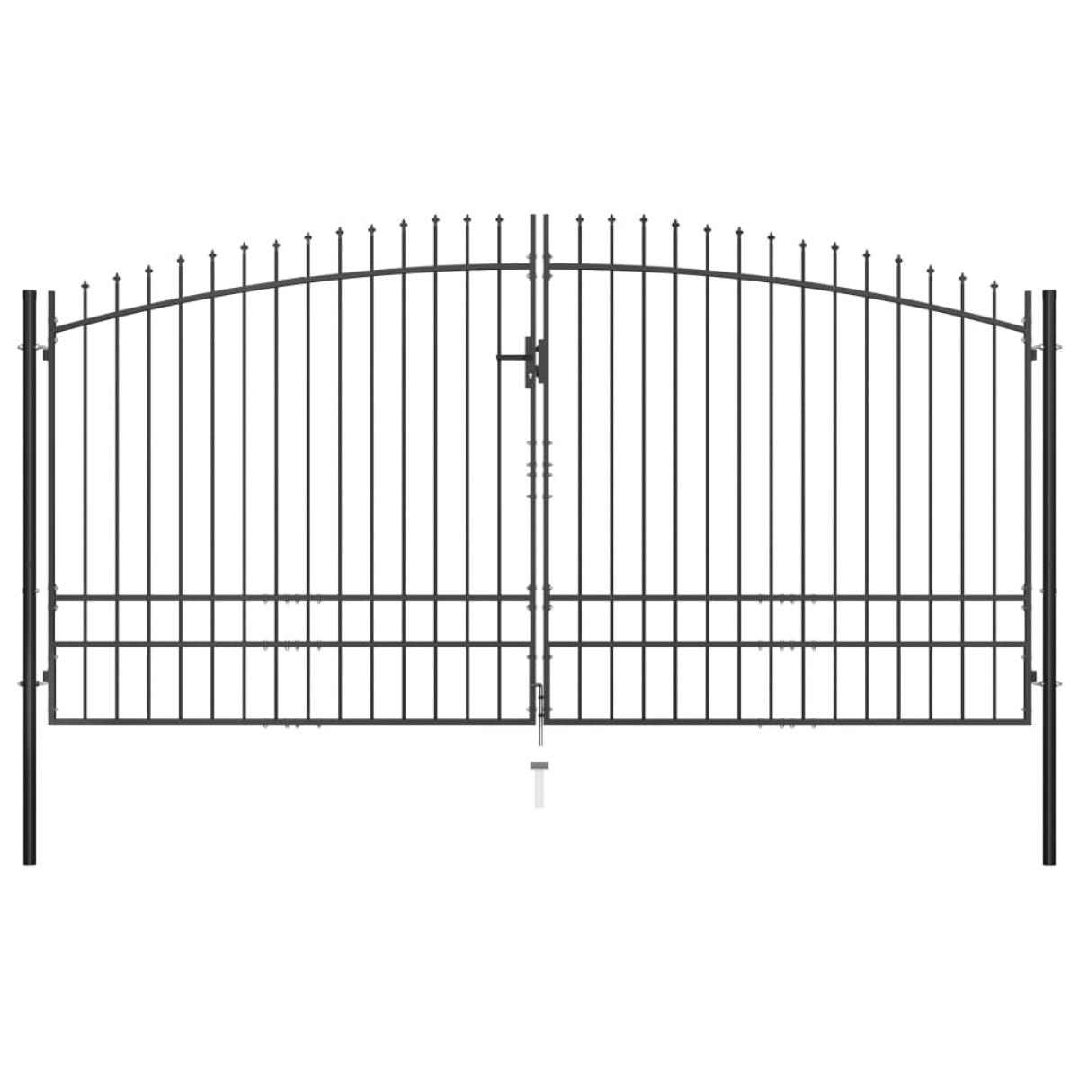Puerta doble para valla con puntas de lanza 400x248 cm