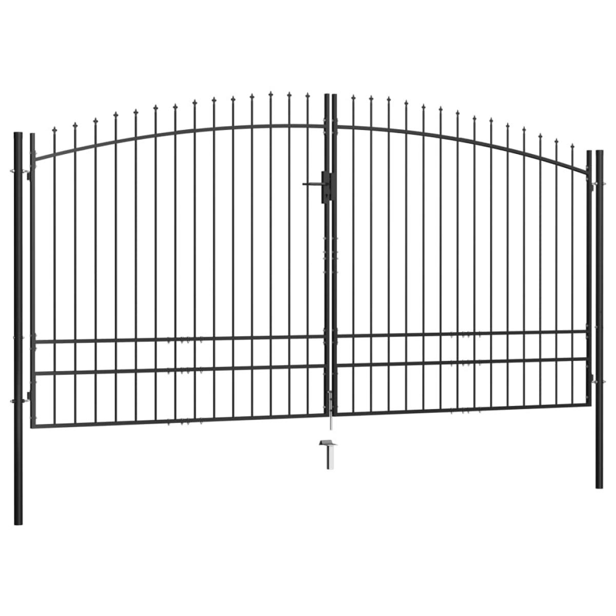 Puerta doble para valla con puntas de lanza 400x248 cm