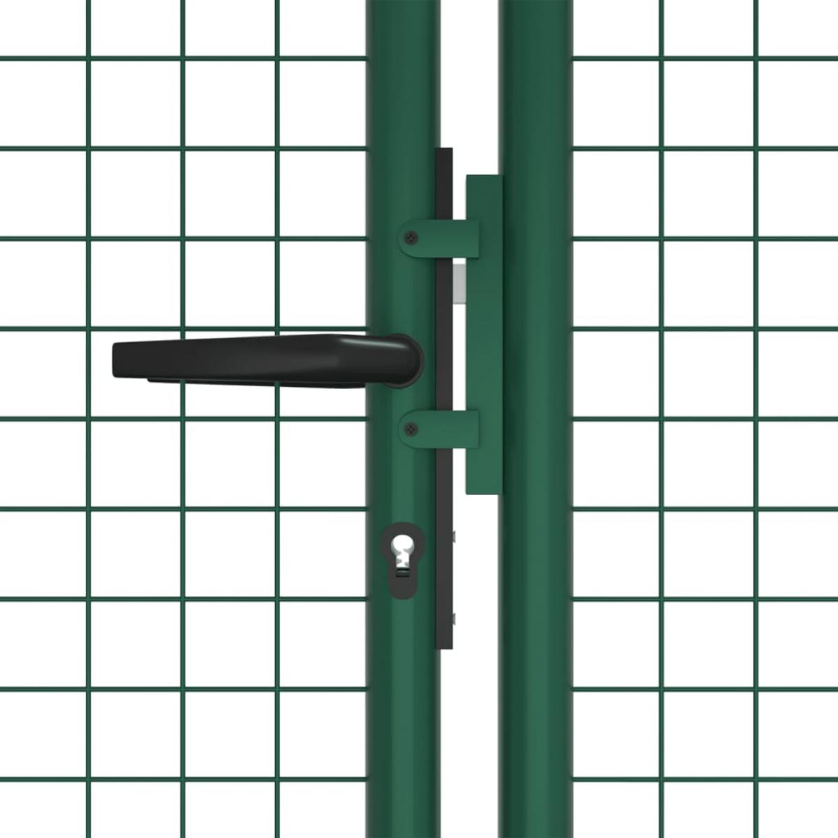Puerta de malla de jardín acero verde 390x125 cm