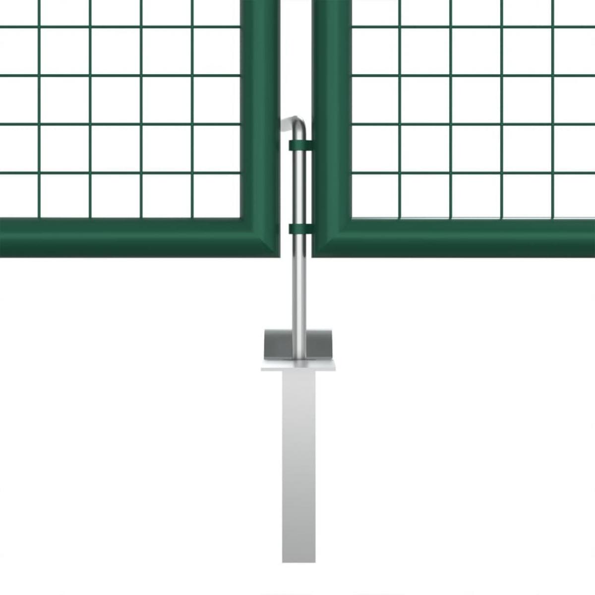 Puerta de malla de jardín acero verde 390x125 cm