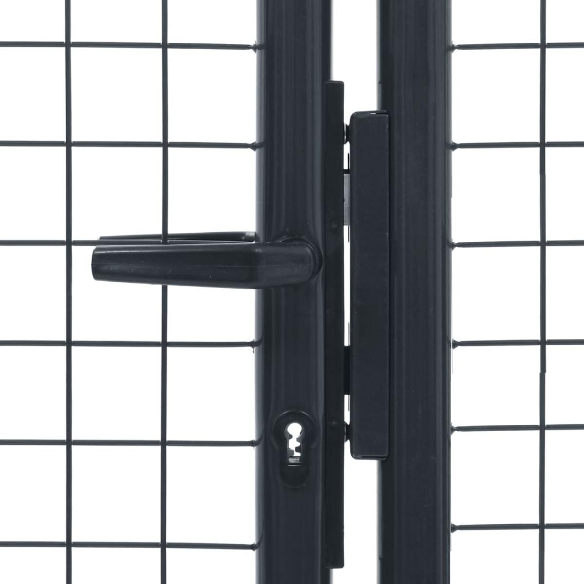 Puerta de malla de jardín acero galvanizado gris 400x150 cm