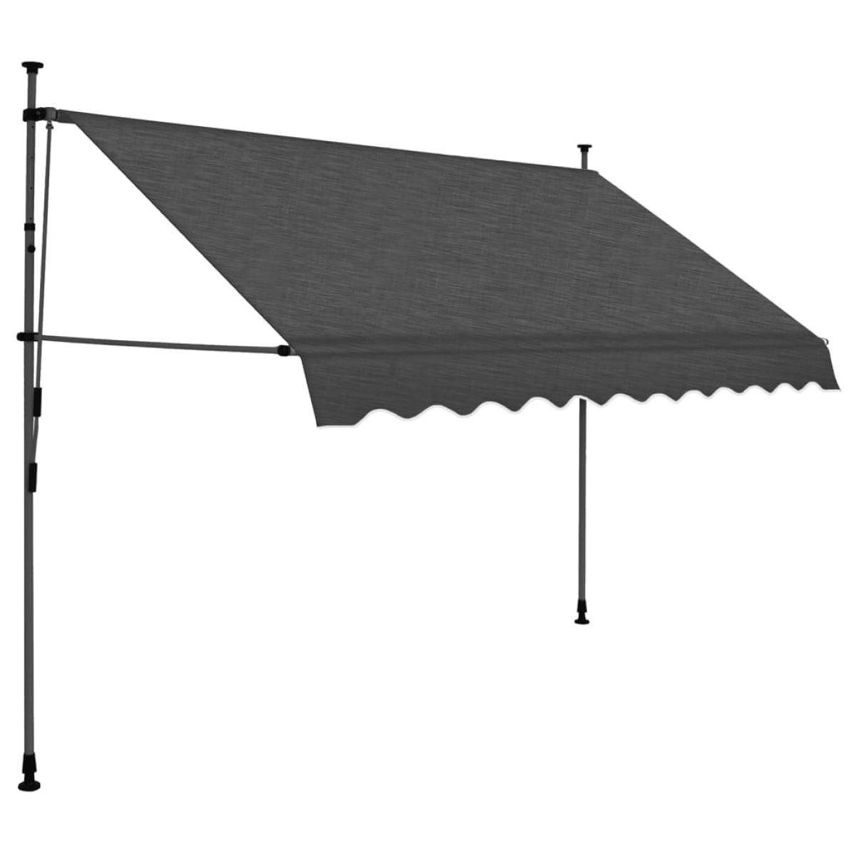 Toldo manual retráctil con LED gris antracita 250 cm