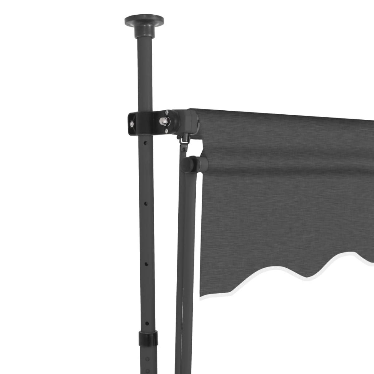 Toldo manual retráctil con LED gris antracita 250 cm
