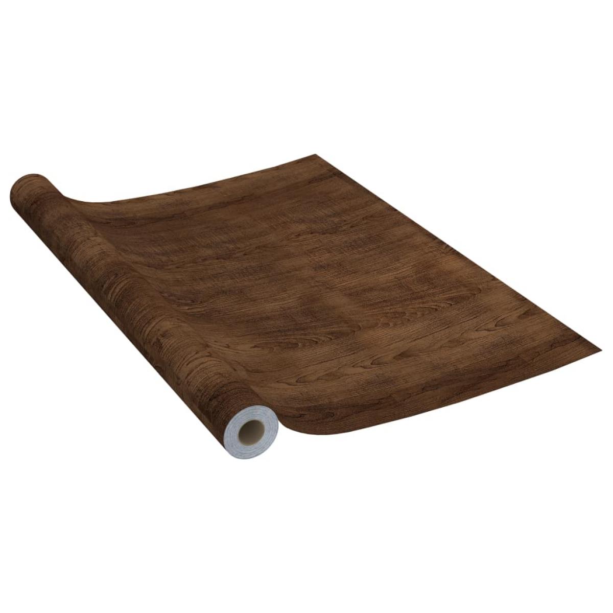 Láminas autoadhesivas para muebles PVC roble oscuro 500x90 cm