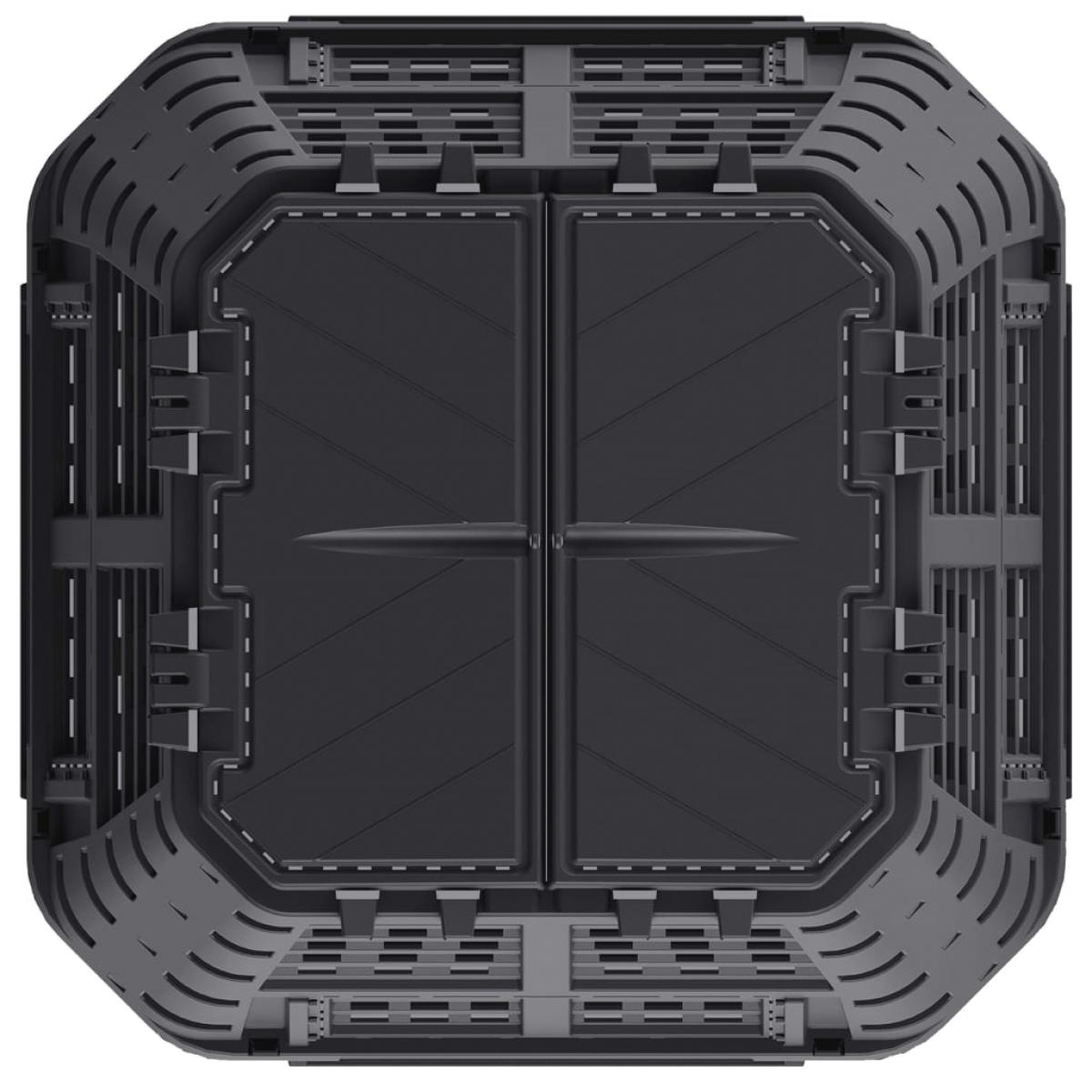 Compostador de jardín negro 93,3x93,3x146 cm 1000 L