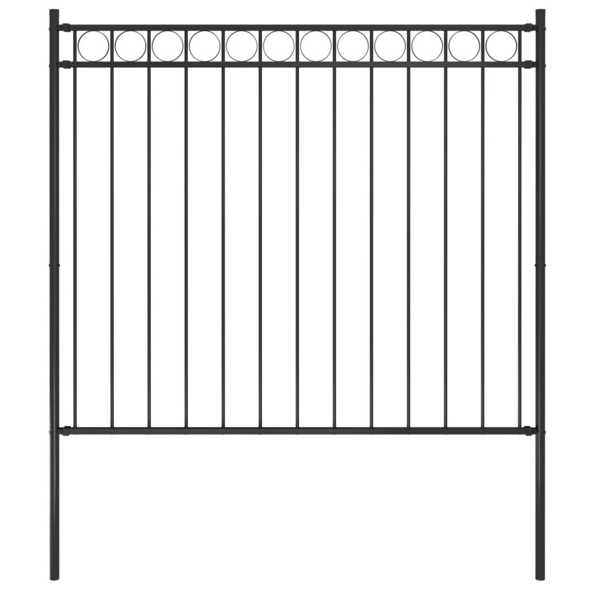 Valla de jardín de acero negro 1,7x1,5 m