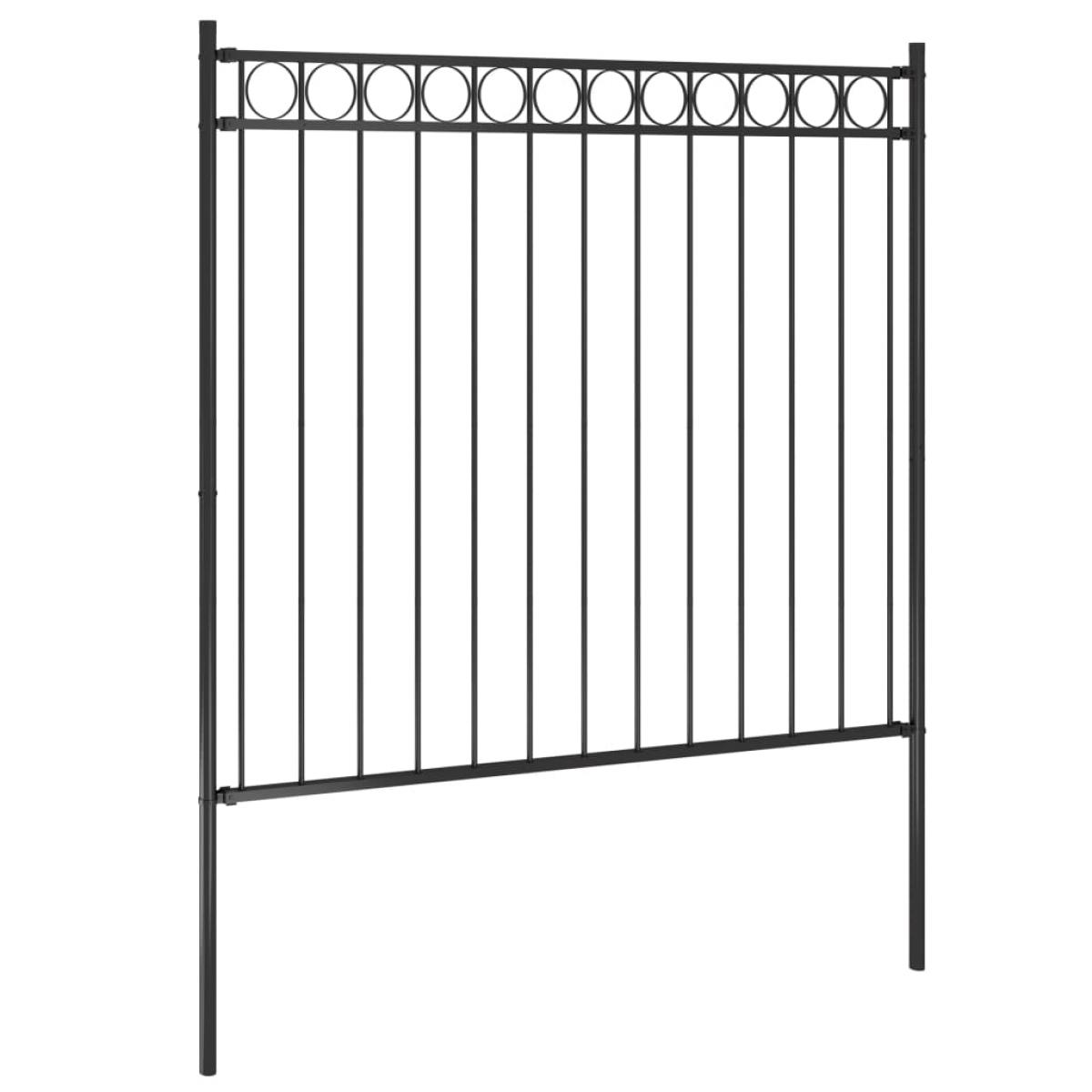 Valla de jardín de acero negro 1,7x1,5 m