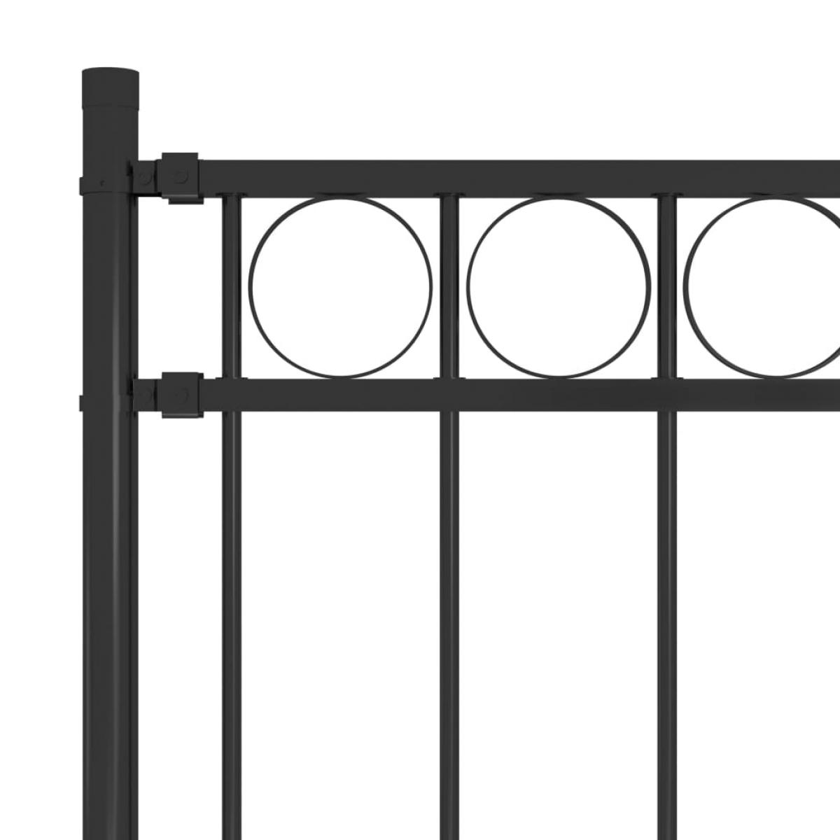 Valla de jardín de acero negro 1,7x1,5 m