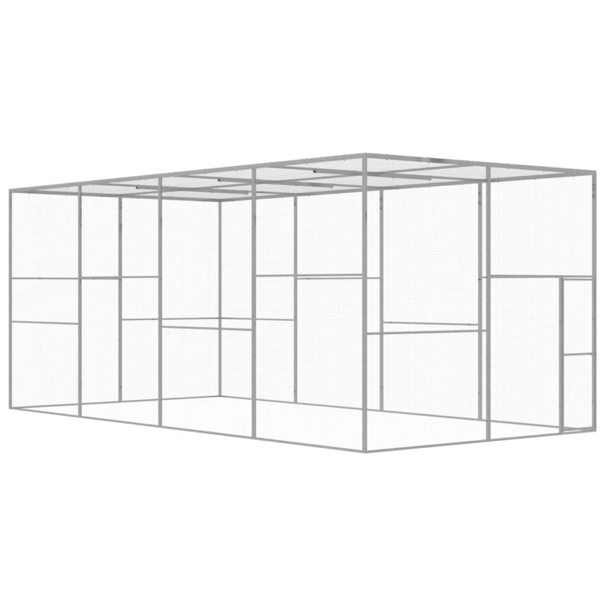 Jaula para gatos acero galvanizado 6x3x2,5 m