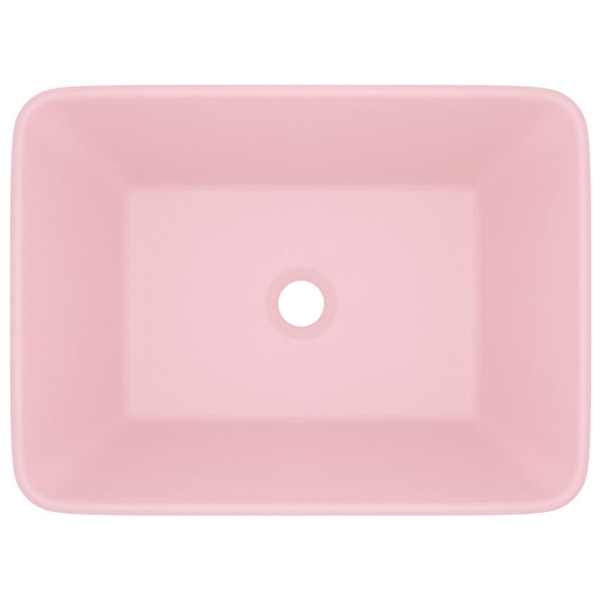 Lavabo de lujo de cerámica rosa mate 41x30x12 cm