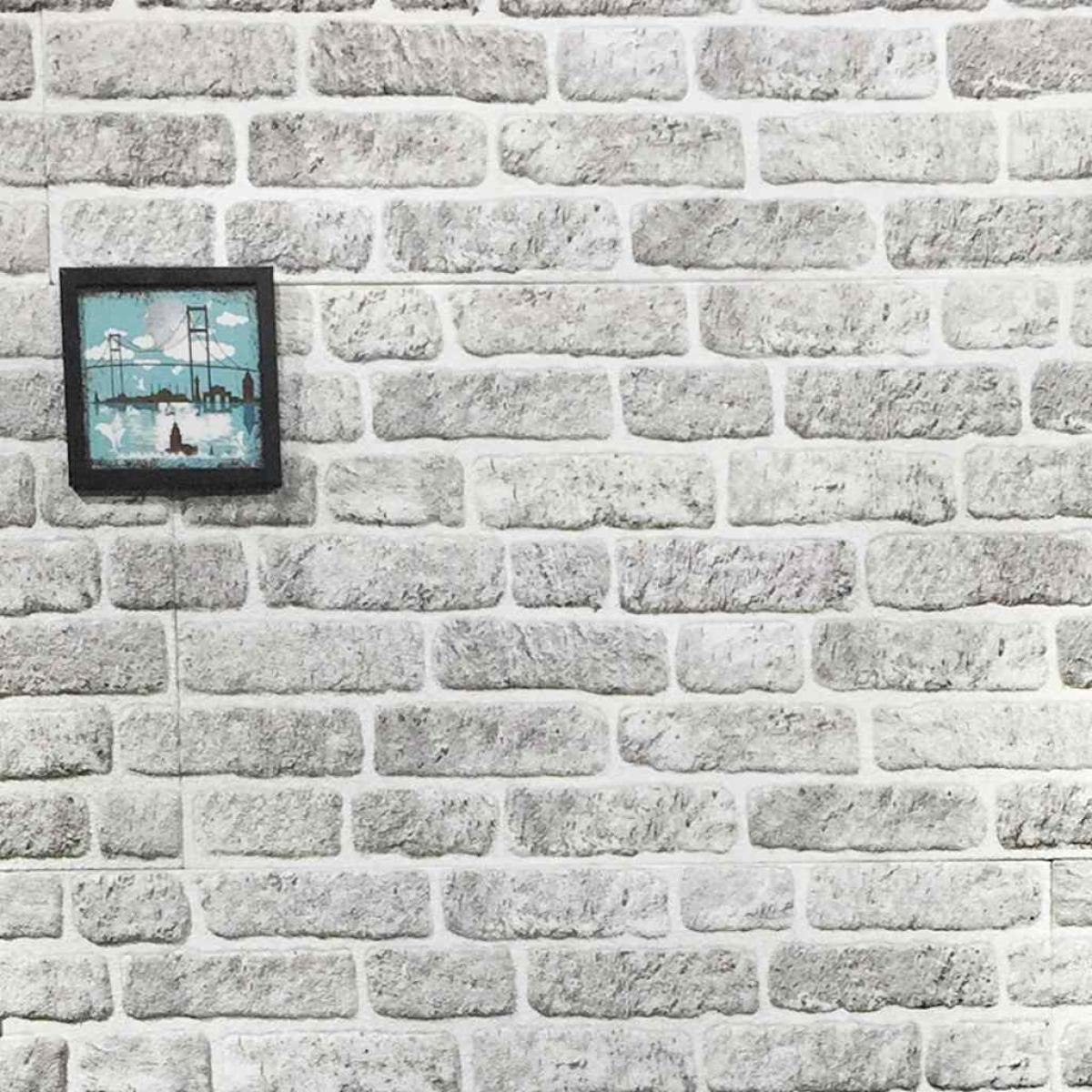 Paneles de pared 3D diseño de ladrillo 10 uds EPS gris claro