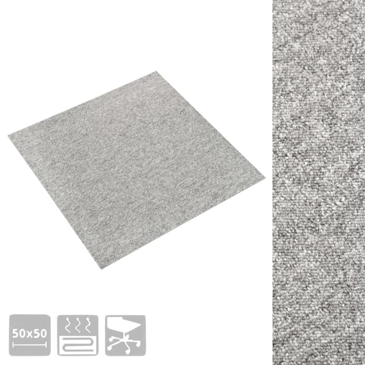 Baldosas de suelo de moqueta 20 uds 5 m² 50x50 cm gris claro