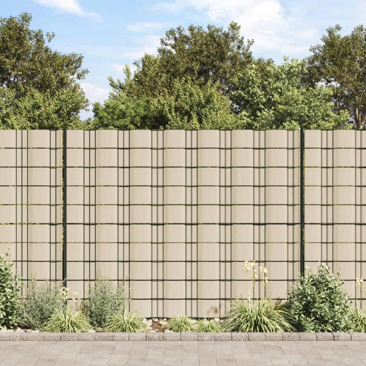 Paneles de privacidad 4 uds PVC crema 35x0,19 m