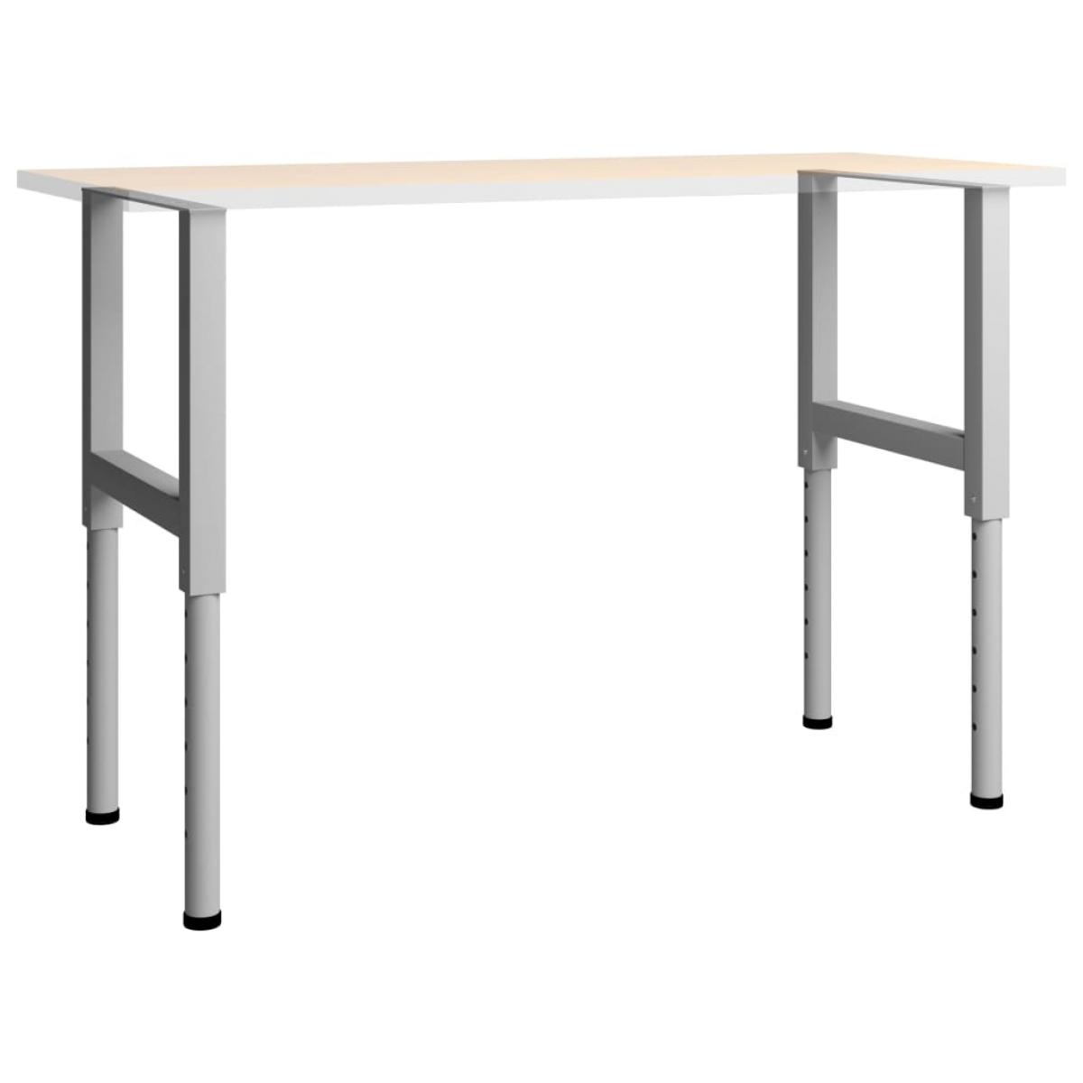 Estructura de banco de trabajo 2 uds metal 55x(69-95,5)cm gris
