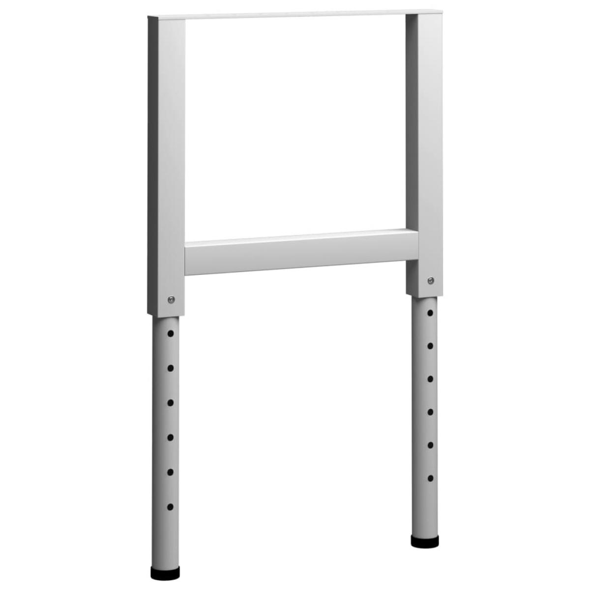 Estructura de banco de trabajo 2 uds metal 55x(69-95,5)cm gris
