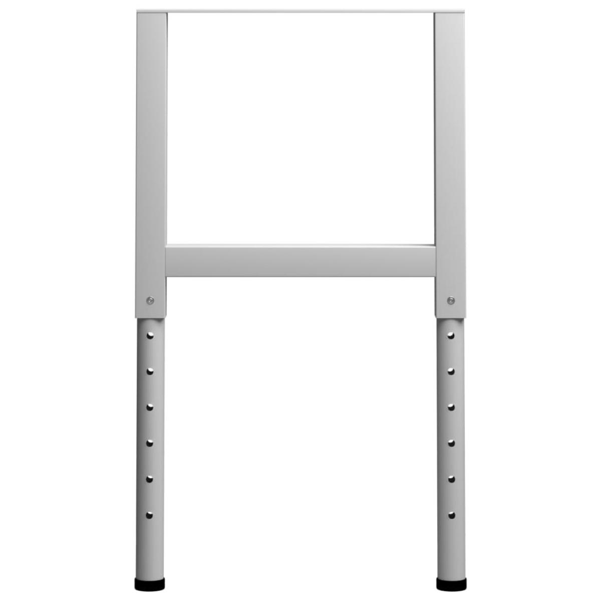 Estructura de banco de trabajo 2 uds metal 55x(69-95,5)cm gris