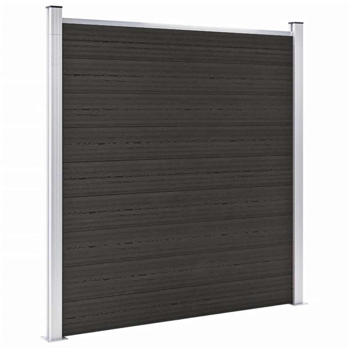 Panel de valla WPC negro 180x186 cm