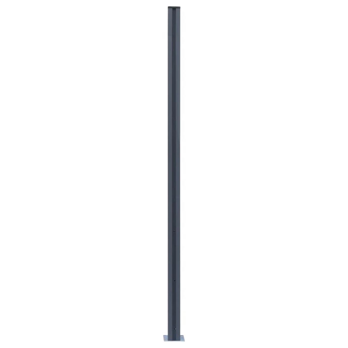 Postes de valla 2 unidades aluminio gris oscuro 185 cm