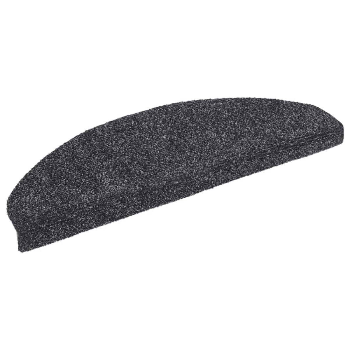 Alfombrillas de escaleras autoadhesivas gris 5 uds 65x21x4 cm