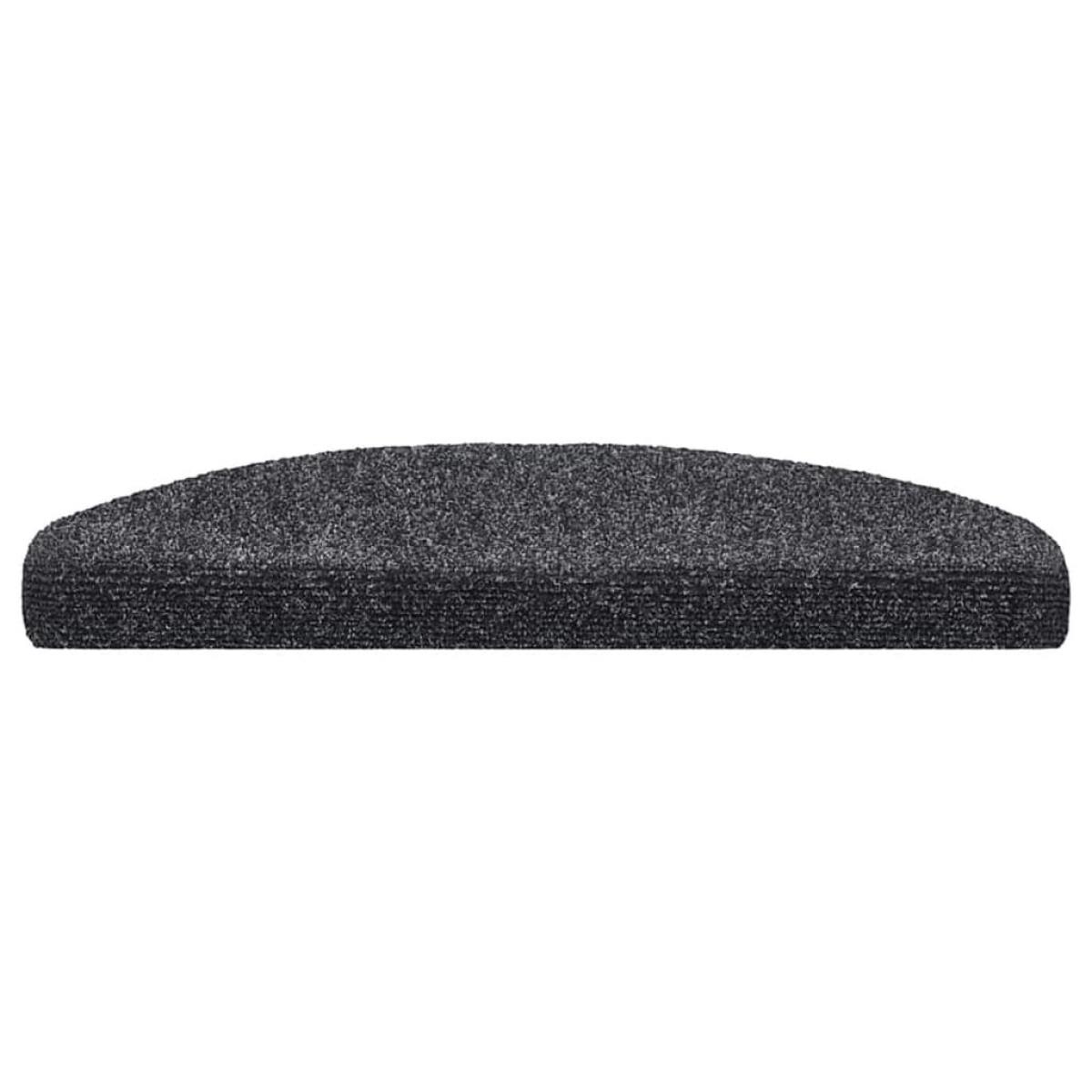Alfombrillas de escaleras autoadhesivas gris 5 uds 65x21x4 cm