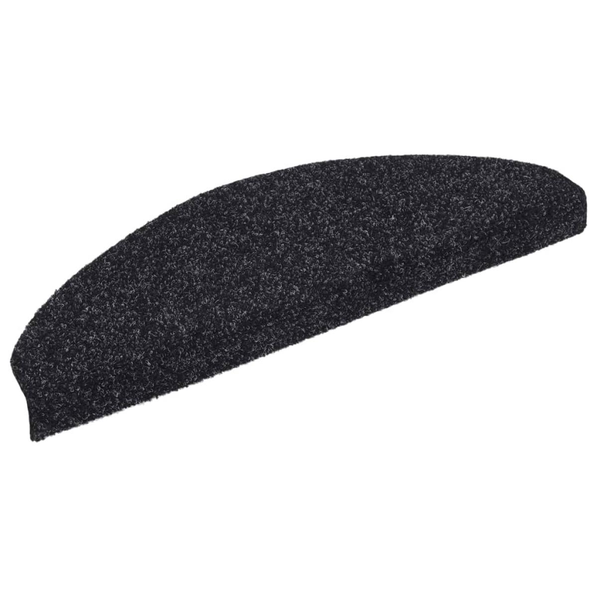 Alfombrilla autoadhesiva escalera 5 uds 65x21x4 cm negro