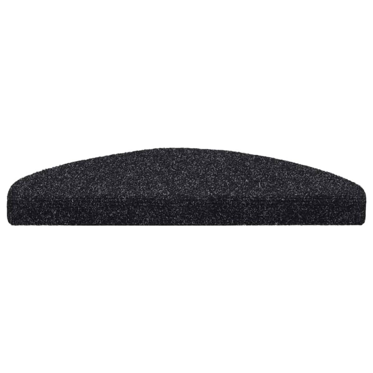 Alfombrilla autoadhesiva escalera 5 uds 65x21x4 cm negro