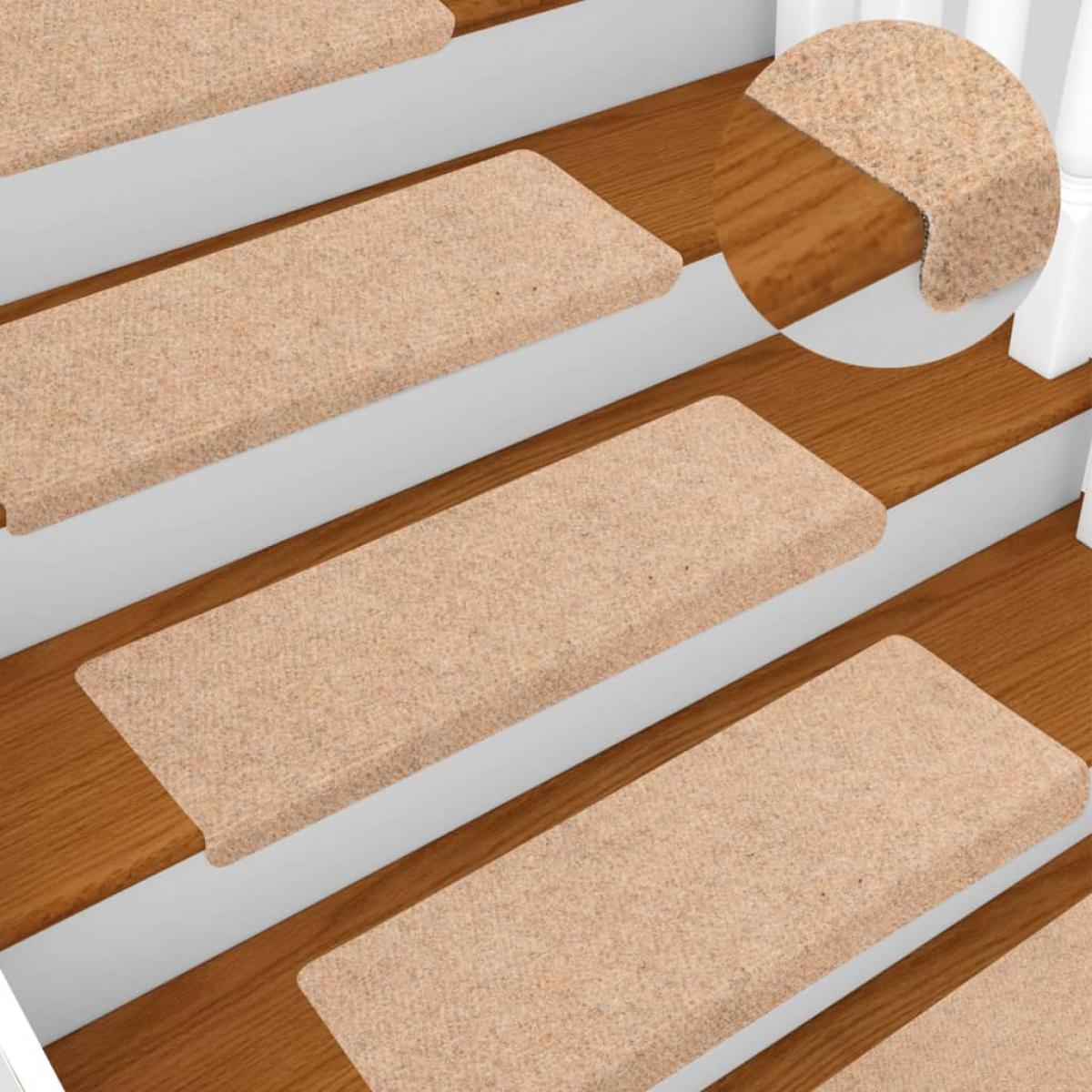 Alfombrillas de escalera 10 unidades marrón 65x21x4 cm