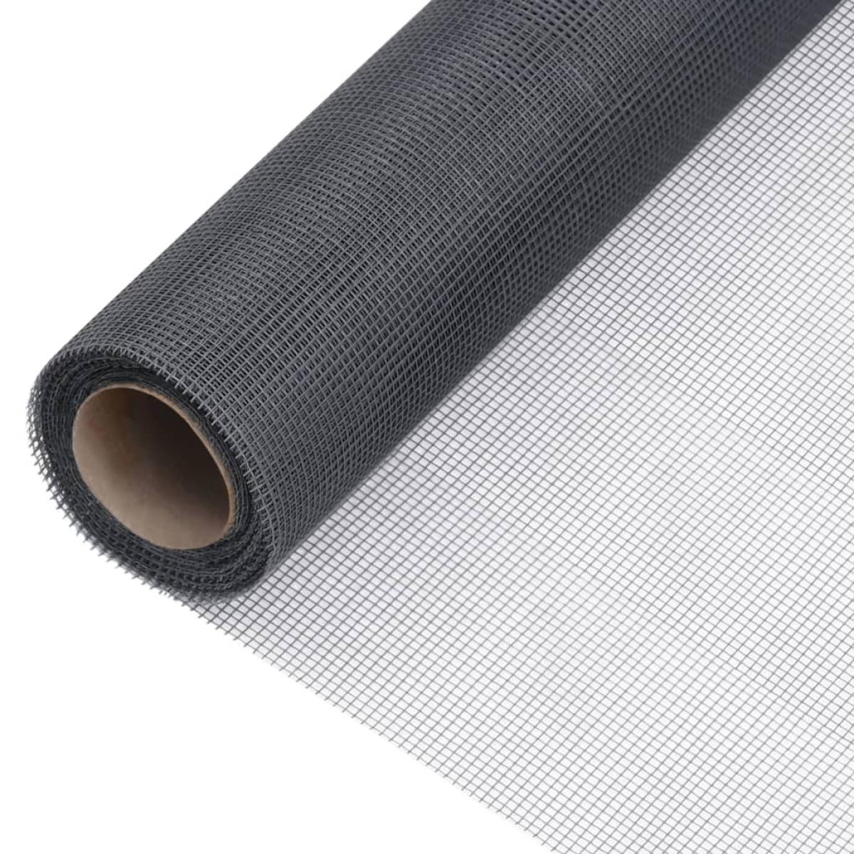 Malla mosquitera de fibra de vidrio gris 60x1000 cm