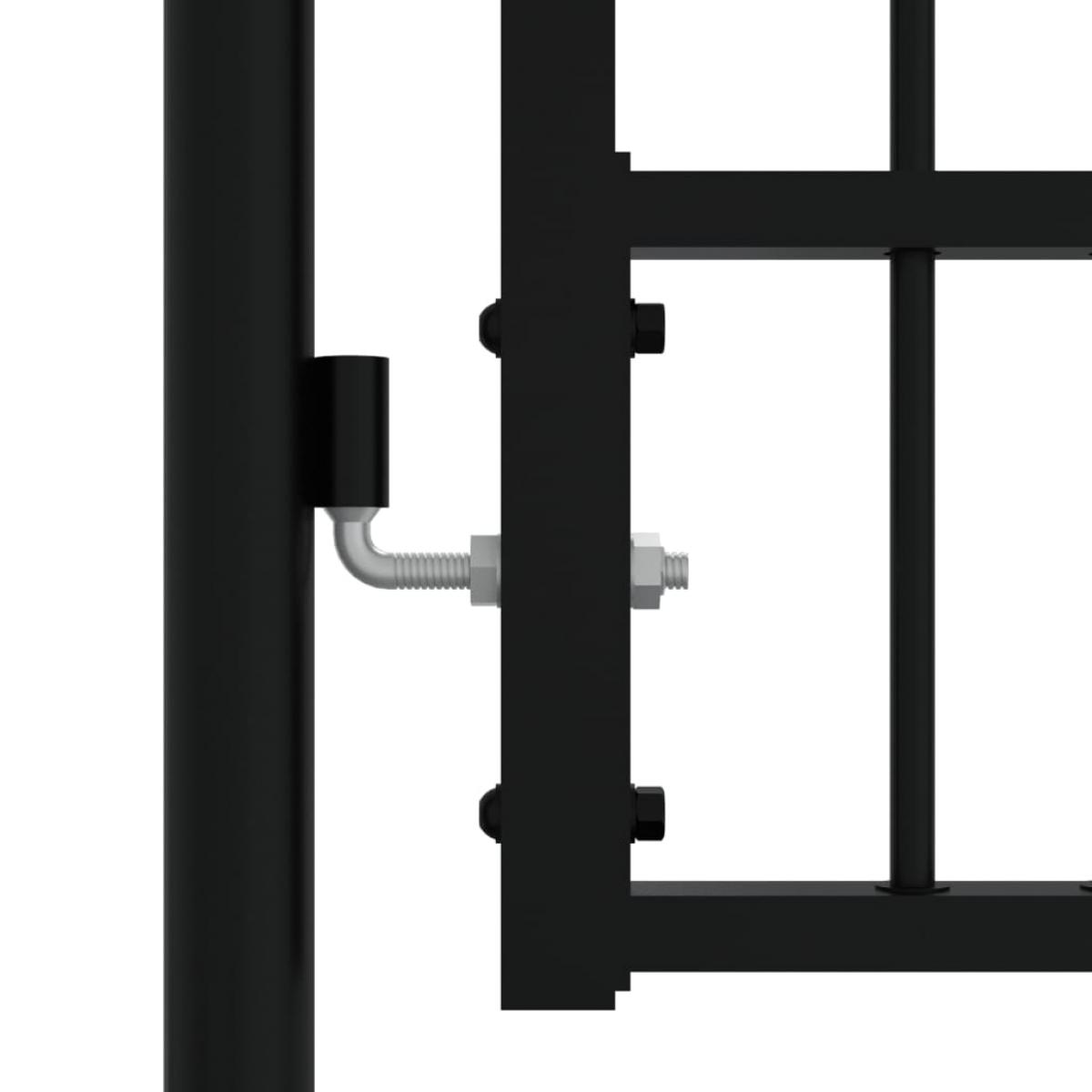 Puerta de valla punta lanza acero recubierto negro 305x198cm