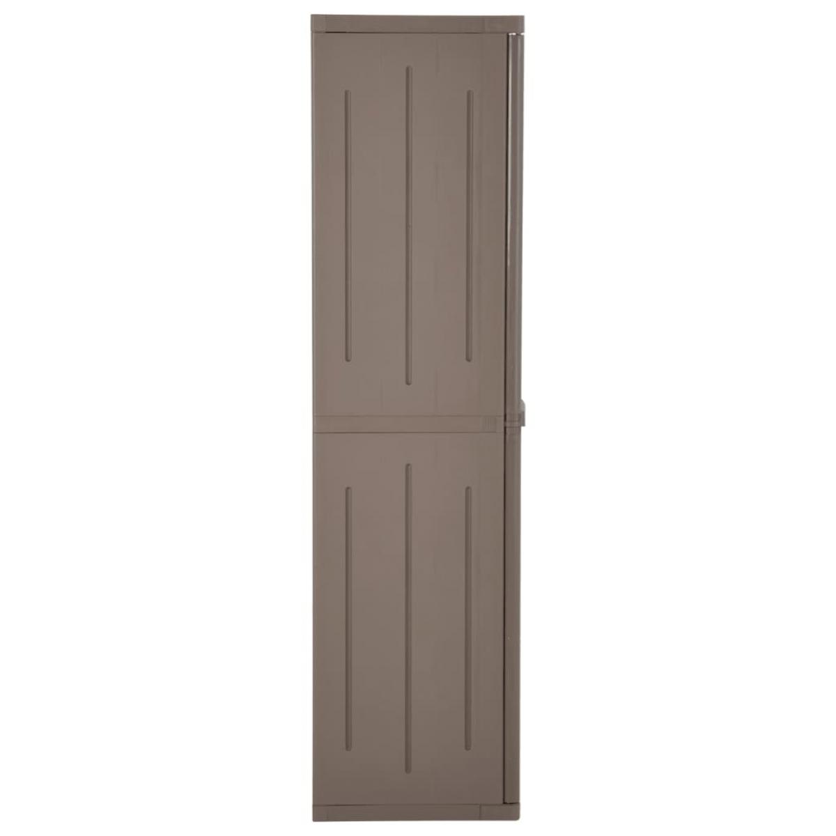 Armario almacenaje de jardín PP apariencia madera 65x45x172 cm