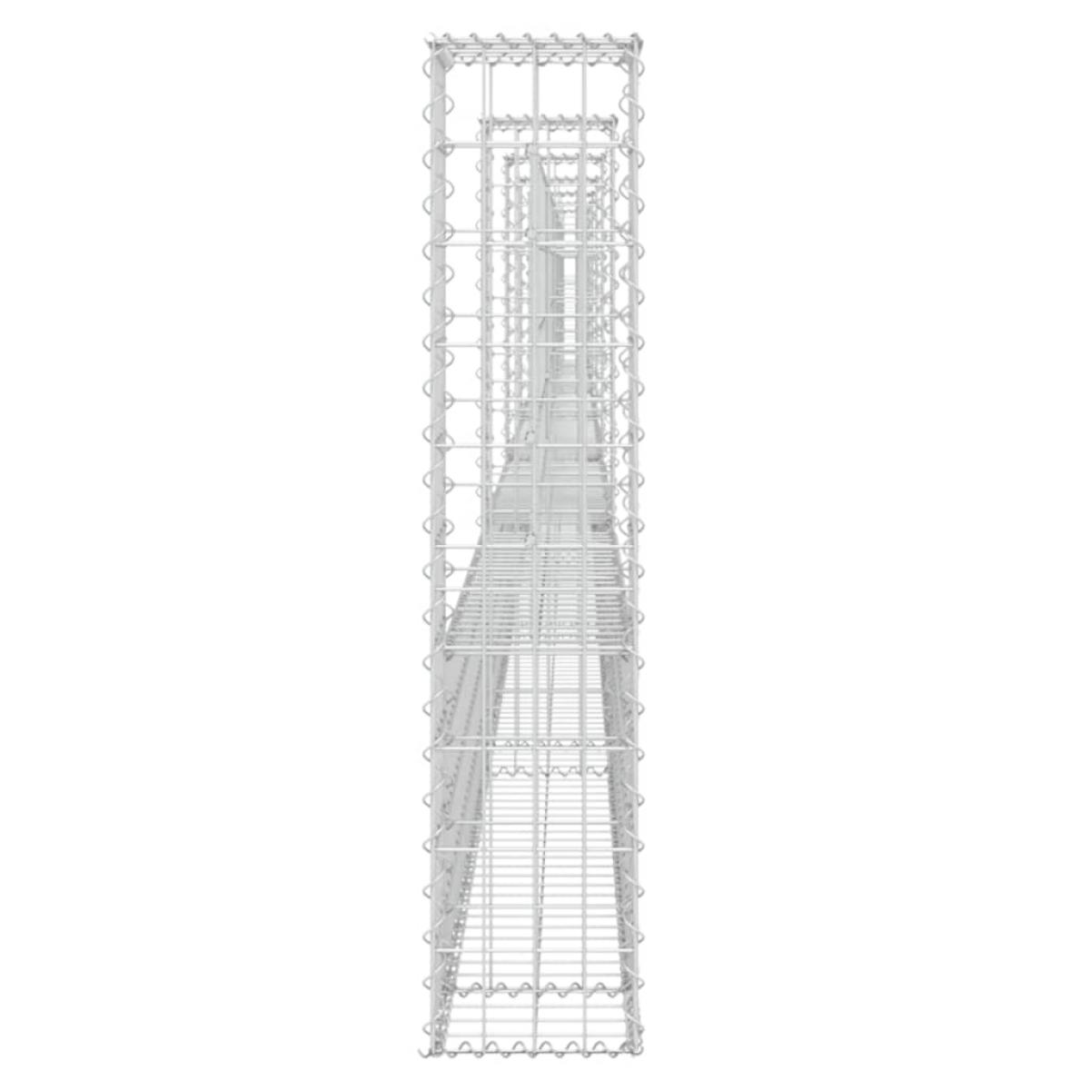 Cesta de gaviones forma de U 2 postes de hierro 740x20x100 cm