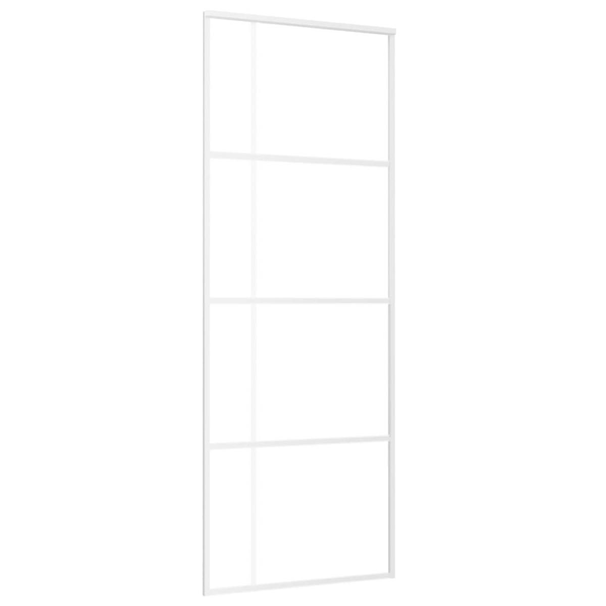 Puerta corredera ESG vidrio y aluminio blanca 76x205 cm