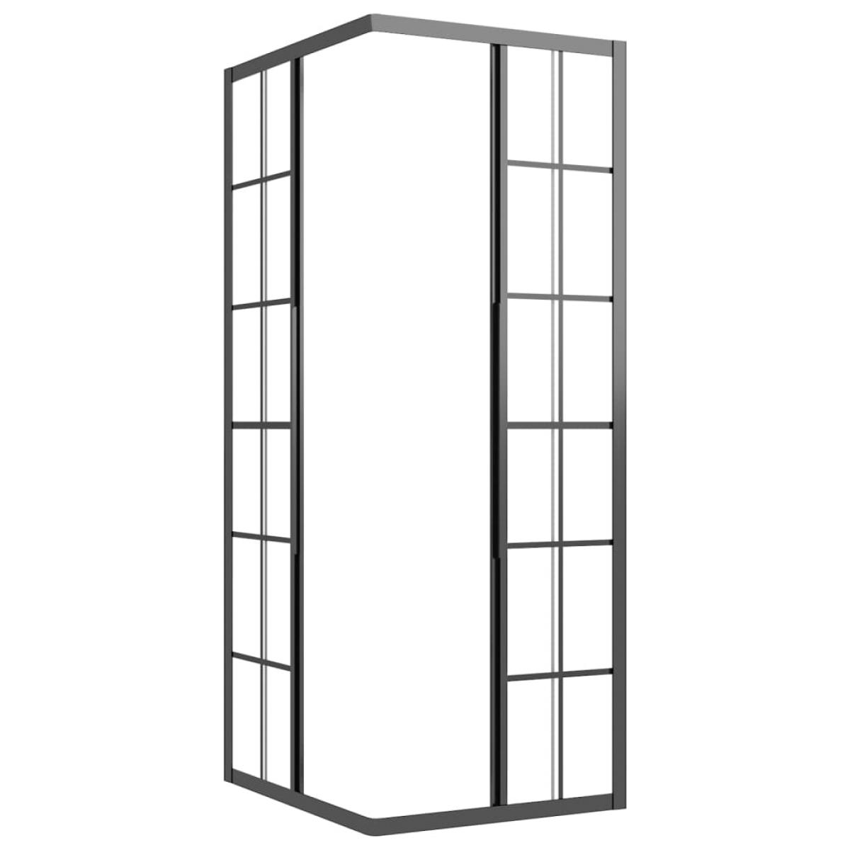 Cabina de ducha ESG esmerilado negro 80x70x180 cm