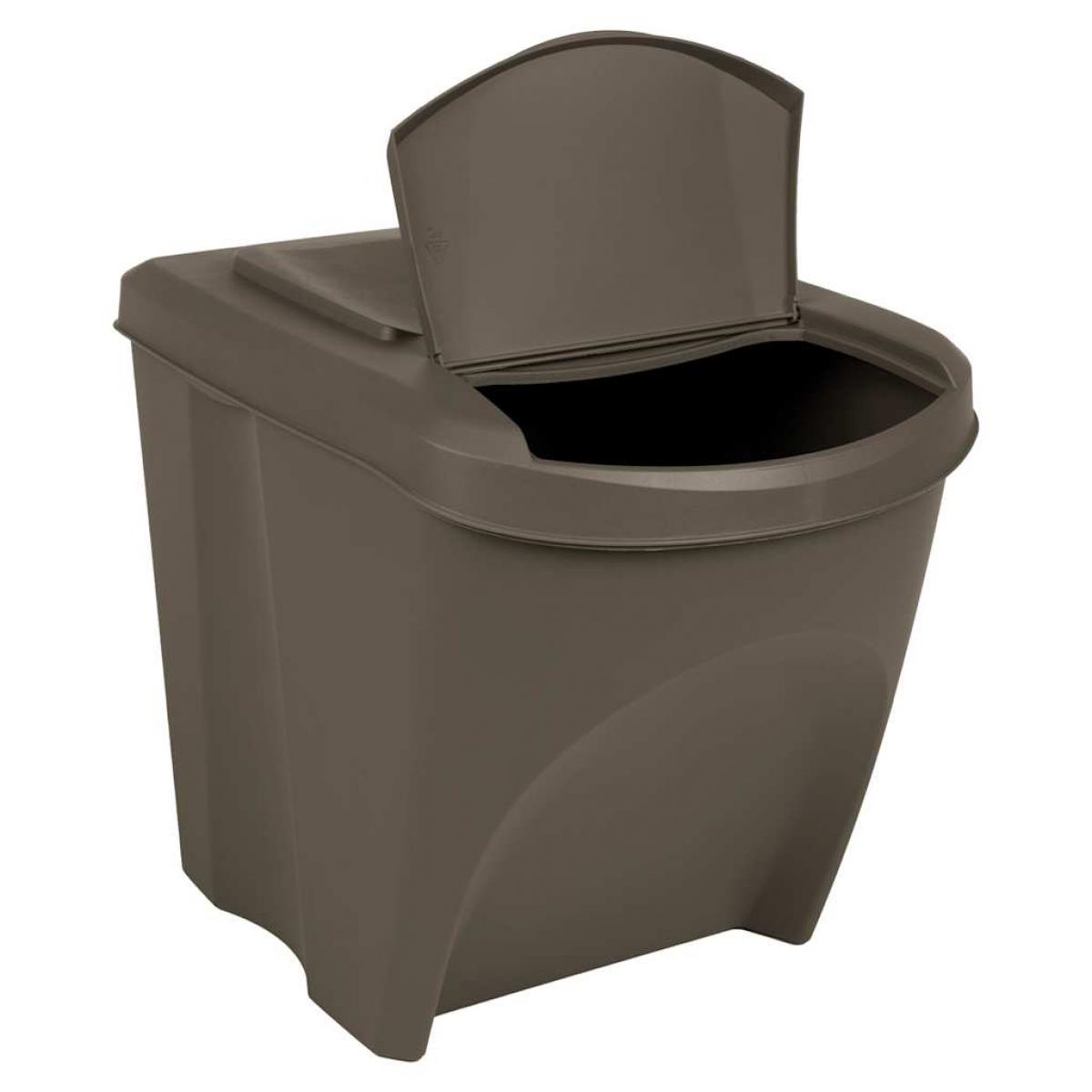 Cubos de basura apilables 3 uds polipropileno gris 75 L