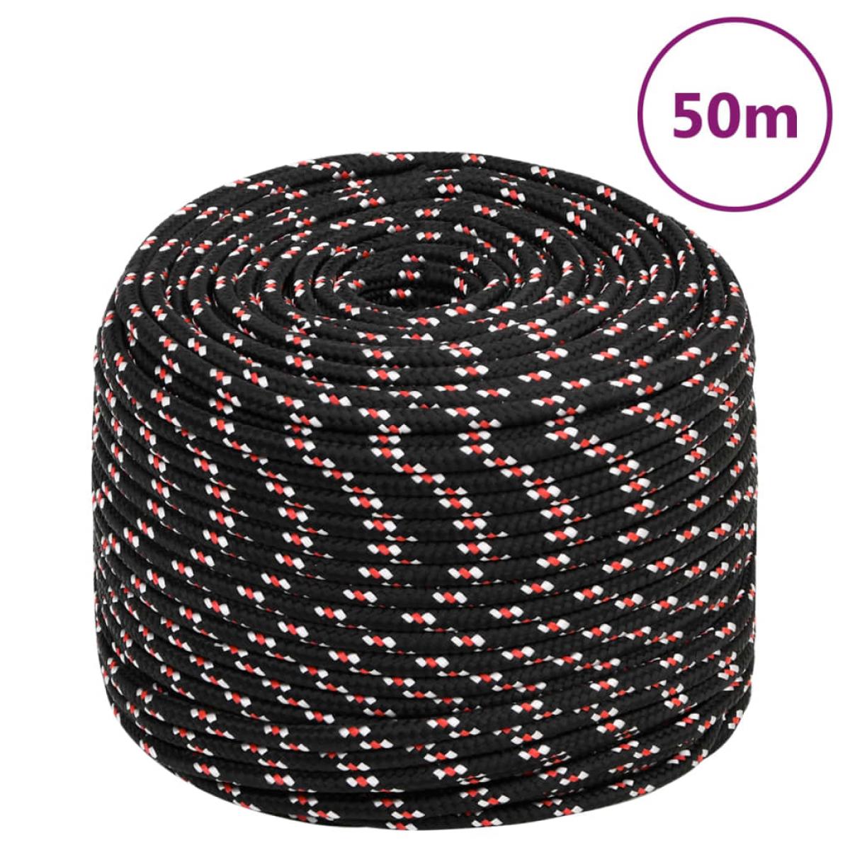 Cuerda de barco polipropileno negra 6 mm 50 m