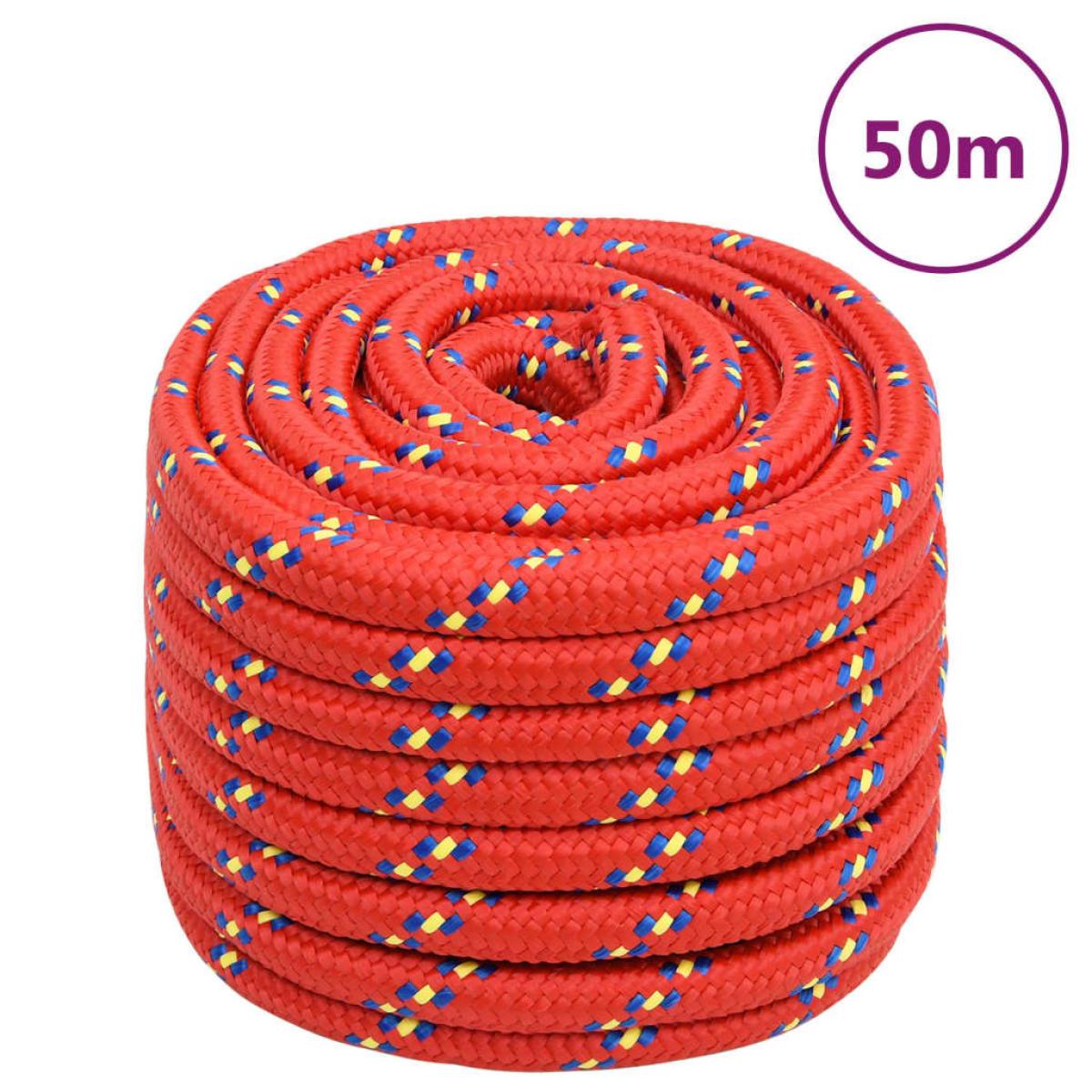 Cuerda de barco polipropileno rojo 20 mm 50 m