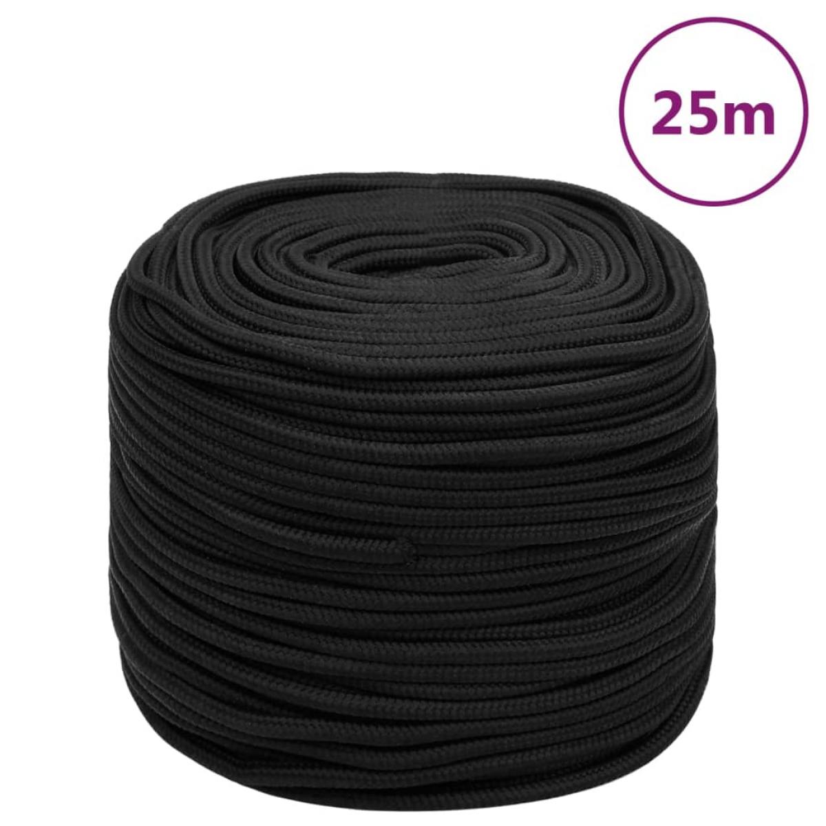 Cuerda de barco polipropileno negro intenso 6 mm 25 m