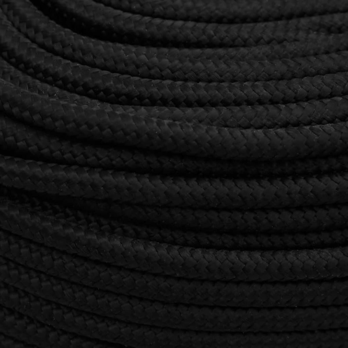 Cuerda de trabajo poliéster negro 10 mm 50 m