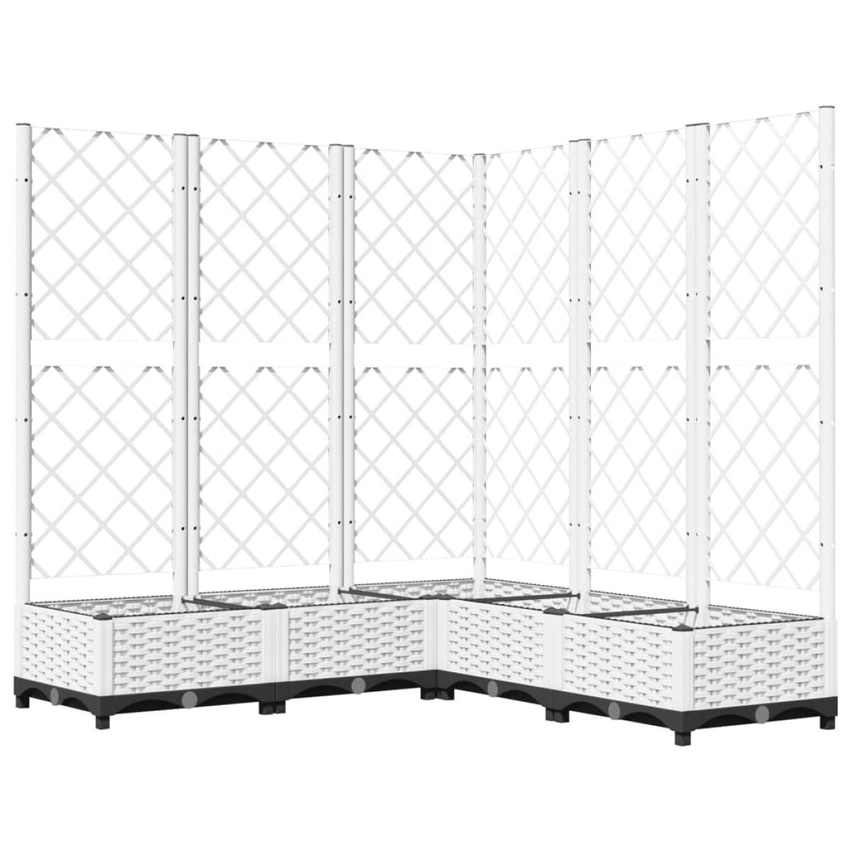 Jardinera con enrejado PP blanco 120x120x121,5 cm
