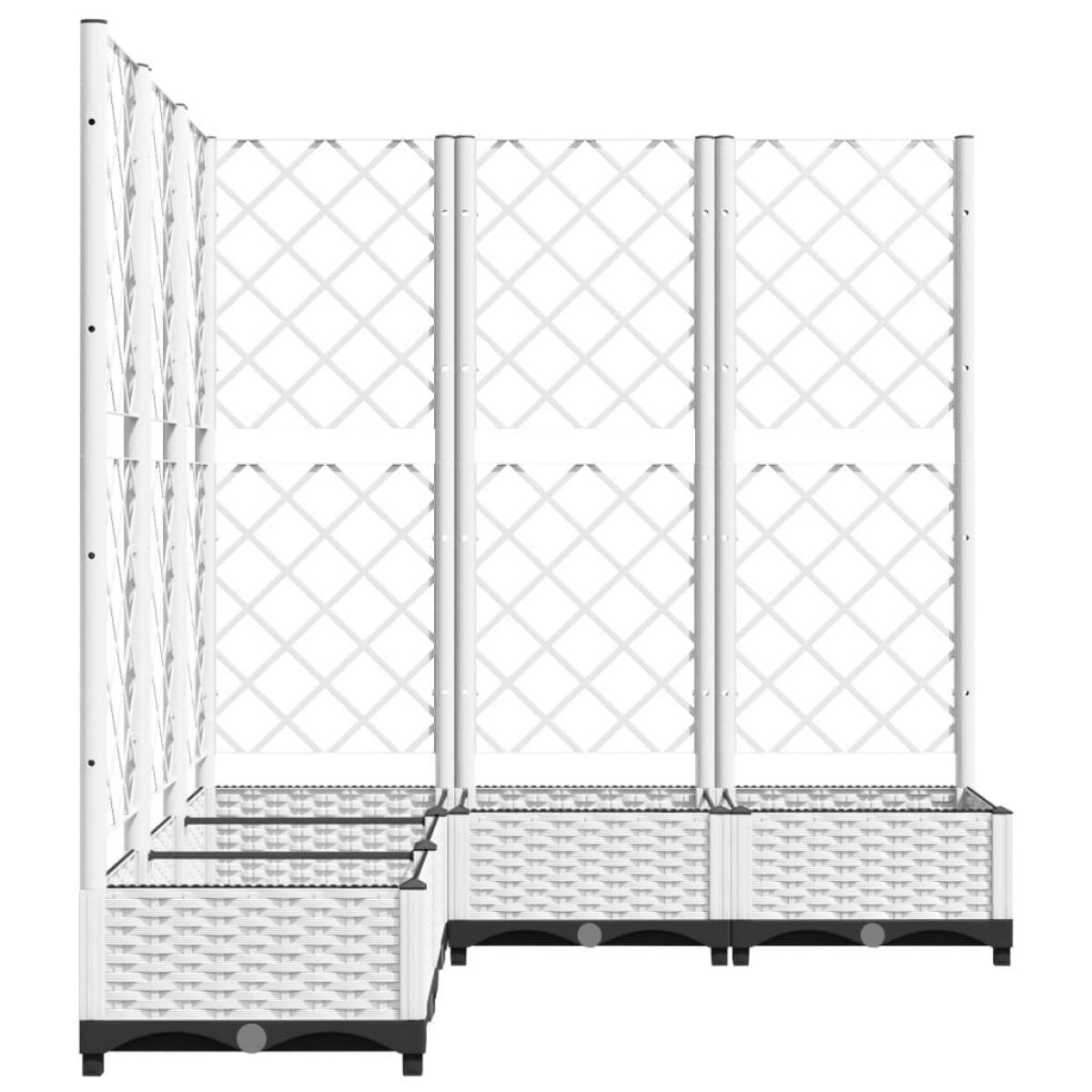 Jardinera con enrejado PP blanco 120x120x121,5 cm