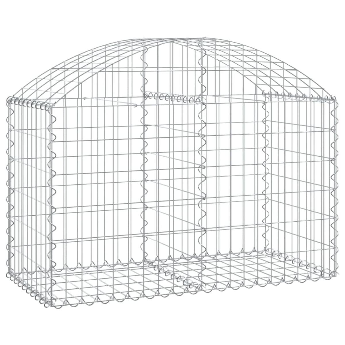 Cesta de gaviones forma arco hierro galvanizado 100x50x60/80 cm