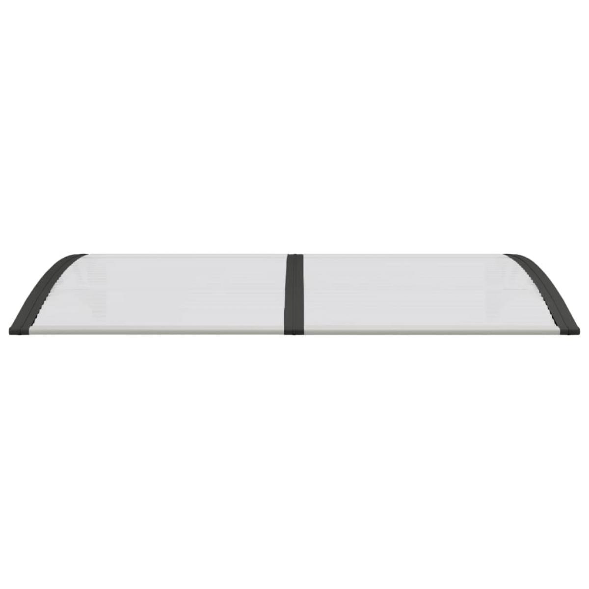 Marquesina puerta policarbonato negro y transparente 150x75 cm