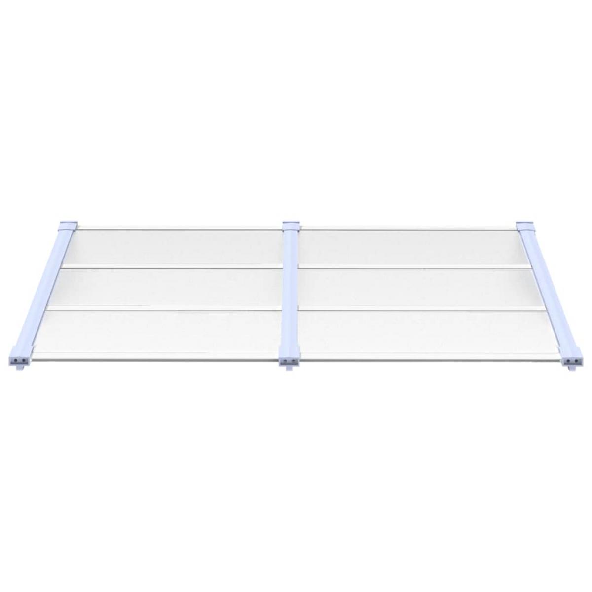 Marquesina puerta policarbonato gris y transparente 152,5x90 cm