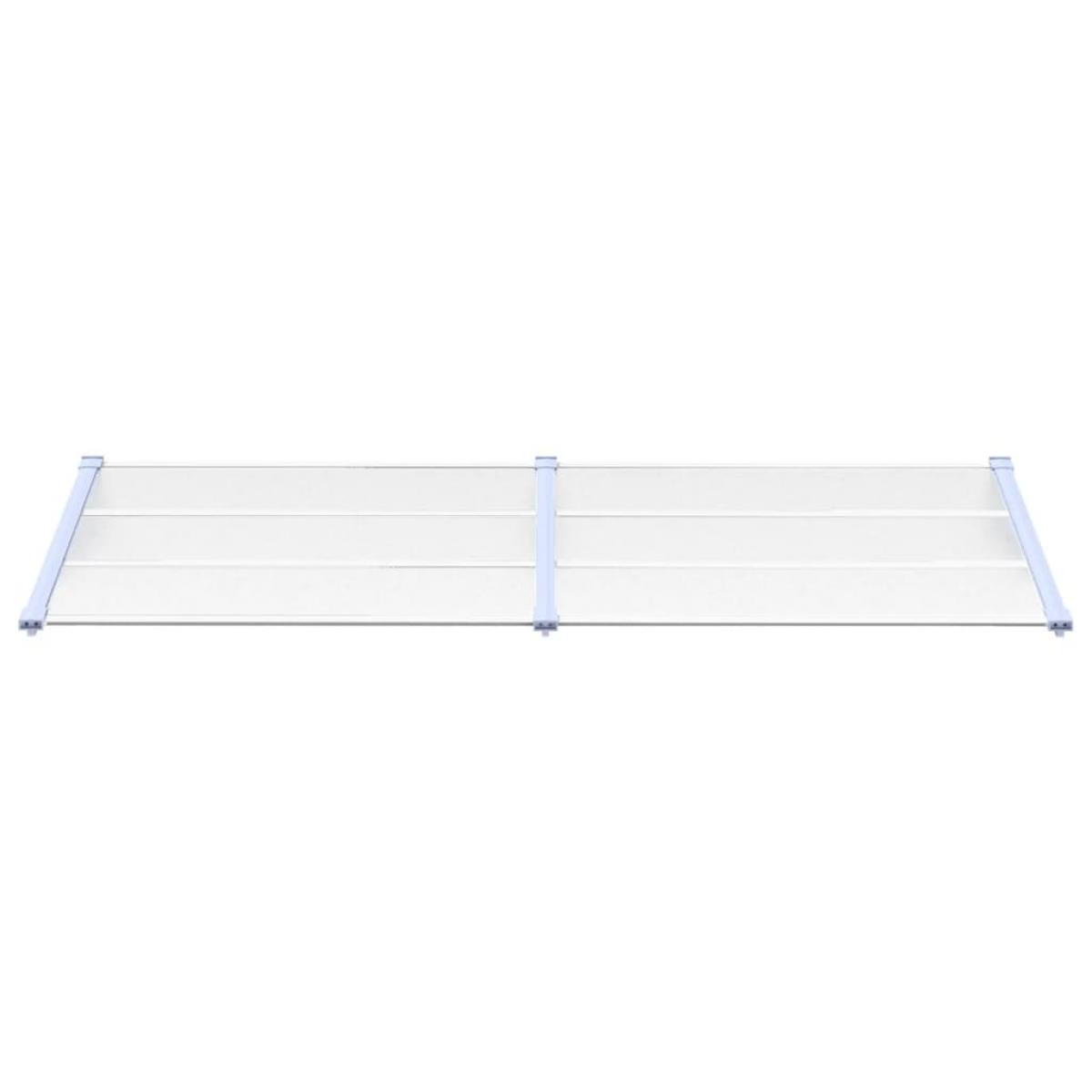 Marquesina puerta policarbonato gris y transparente 239x90 cm