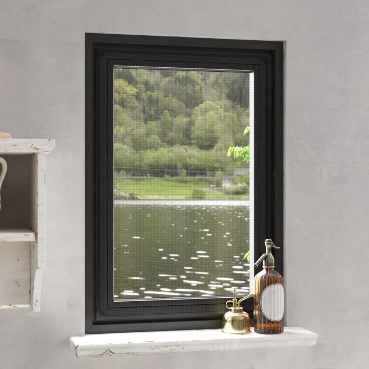 Mosquitera magnética para ventanas gris antracita 80x120 cm