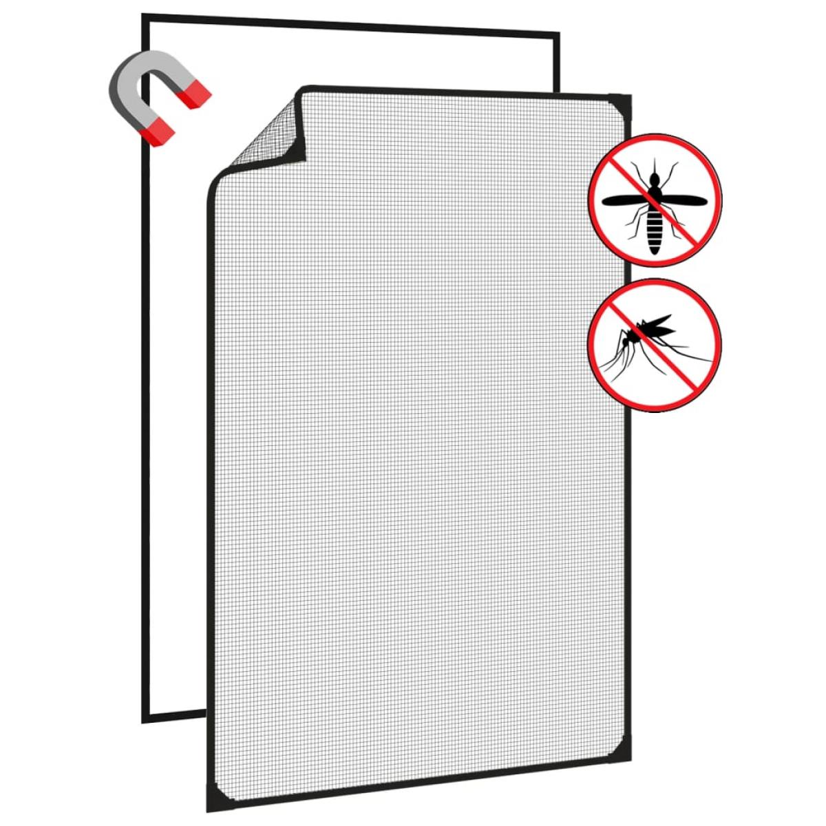 Mosquitera magnética para ventanas gris antracita 80x120 cm