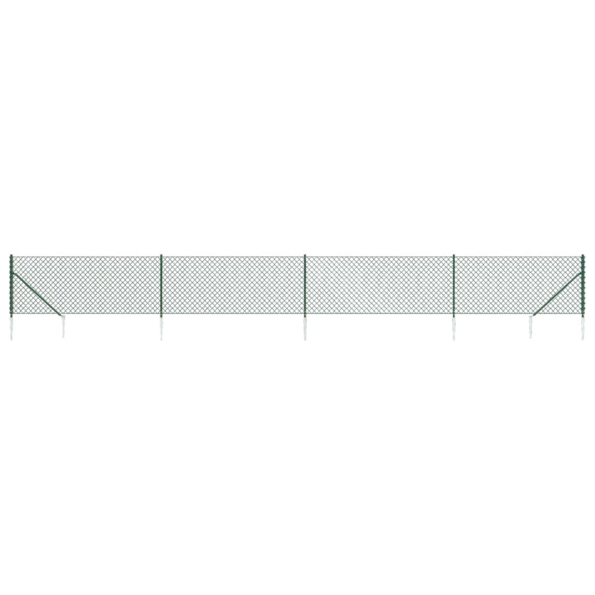 Cerca de alambre con pinchos de anclaje verde 1,1x10 m